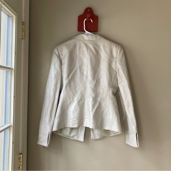 Armani Collezioni Cream Shimmery Button Front Blazer 10 - Picture 5 of 8